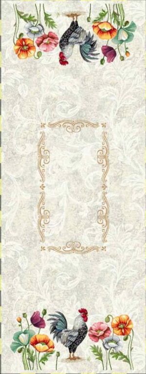 Cocoș de Paște Jacquard cu flori - Traversă/Servete de masă