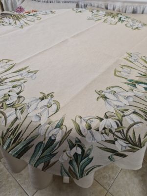 Față de masă - Fulgi de zapada Jacquard