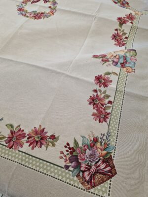 Față de masă - Iepurași de Paște Jacquard într-un coș