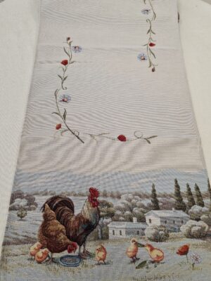 Față de masă - Iepurași de Paște Jacquard într-un coș