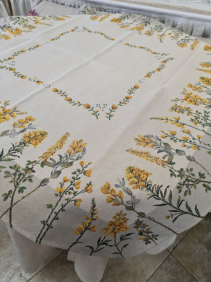 Față de masă - Jacquard Flori galbene