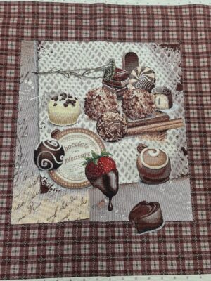 Față de masă - Maci Jacquard