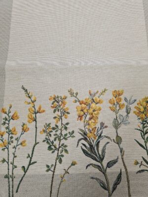 Flori galbene jacquard - Traversă/Servete de masă