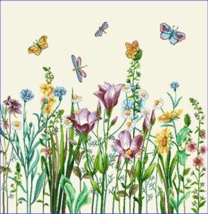 Jacquard Gradina de vara cu fluturi - Pernă decorativă