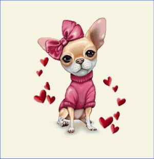 Pernă decorativă jacquard - Art 7 Puppy cu panglica Pernă decorativă jacquard - Art 7 Puppy cu panglica