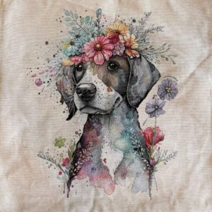 Pernă decorativă jacquard catelus cu flori - Art 10