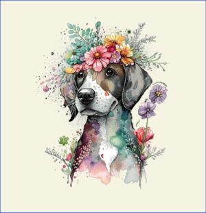 Pernă decorativă jacquard catelus cu flori - Art 10