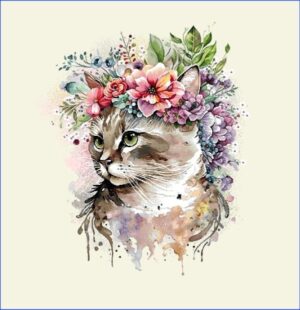 Pisicuta cu flori Pernă decorativă jacquard - Art 15